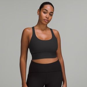 Lululemon Energy Longline Bra Ribbed Luxtreme, Size 6, Like New, Navy Blue